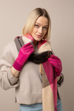 Перчатки из экокожи, экозамши и шерсти