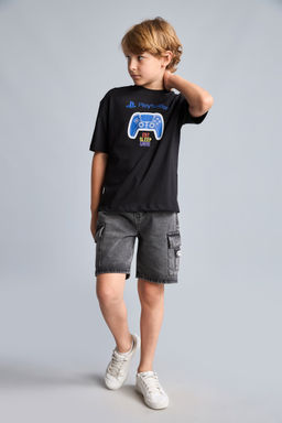 %100 Pamuk PlayStat_on Lisansl_ Oversize Ti__rt Erkek _ocuk - Defacto фото 2