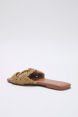 Trendyol Shoes Taba Orgu Kad?n Has?r Terlik TAKSS25TE00030 - Trendyolmilla фото 12