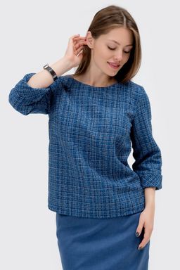 Жакет прямой синий - Odis фото 5