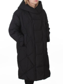 8870 BLACK Пальто зимнее женское оверсайз (200 гр. холлофайбер)