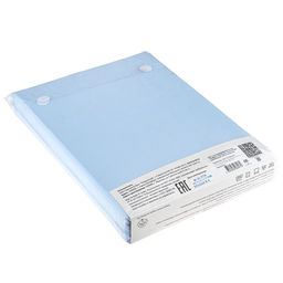 Постельное белье, комплект 2-х спальный "Голубой", 4 предмета: пододеяльник 175х215см, евро-простыня 220х240см, 2 наволочки 70х70см с клапаном-запахом, микрофибра 80г/м2, полиэстер 100%, упаковка "классическая" ПВХ 32х41см, "Домашняя мода" (Россия)