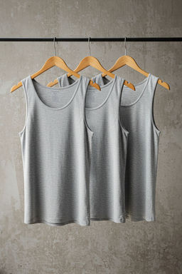 Beyaz U Yaka Penye Pamuklu 3lu %100 Pamuk Ic Giyim Atlet - Trendyolmilla фото 12