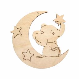 Заготовка для декорирования Mr. Carving ВД-1081 Подвеска Слоненок на луне фанера 9 х 9 х 0.3 см