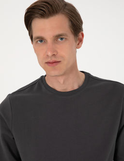 Antrasit 2 _plik Regular Fit Bisiklet Yaka Basic Sweatshirt - Pierre cardin фото 2
