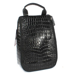Сумка/Нессер дорож натуральная кожа Croco-722, 1отд, 6 карм, черный крокодил (200) 265482