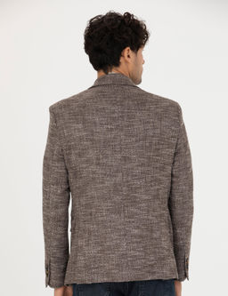 Kahverengi Slim Fit Y_n Kar___ml_ Ceket