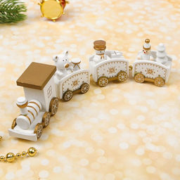 Сувенир «Новогодний поезд», 19 см, белый