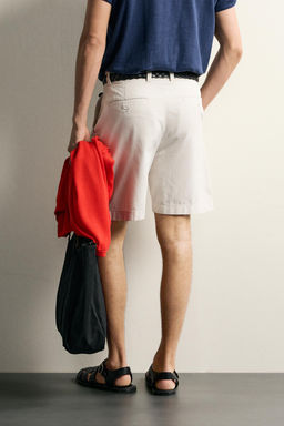 BERMUDA REGULAR FIT PLIEGUES / Piedra - Zara фото 3
