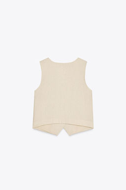 LINEN BLEND TAILORED WAISTCOAT - Zara фото 8