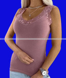 Цена за 1 шт. Майки женские Турция Кружево арт. 9006 пудровый