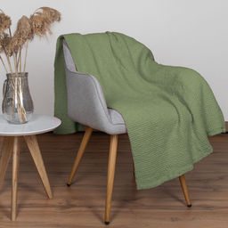 24С117-ШР/у./л.с.уп. 175*220 Плед "Зефир" цв. 2094 рис. 1 оливково-зеленый