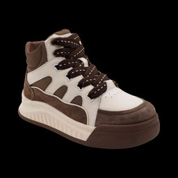 Кроссовки высокие из натуральной кожи MS-S294 коричневые