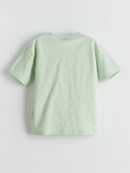 Bisiklet Yaka Yaz? Bask?l? Erkek ?ocuk Ti??rt