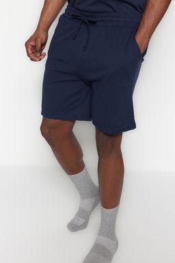 TRENDYOL MAN Buyuk Beden Lacivert Regular Fit Rahat Slogan Bask?l? Orme Sortlu Pijama Tak?m? TMNSS23PT00013 - Trendyolmilla фото 15