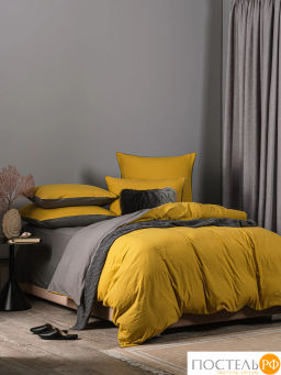 КПБ SleepiX ЮКО горчич/сер