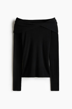Top off-the-shoulder con detalle girado - H&m фото 2