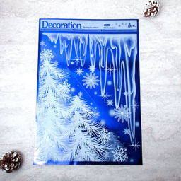 Наклейка новогодняя 38х30 Снежинки / 611-7 /уп 12/300/ микс - ГалеонТрейд фото 4