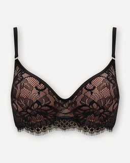 Кружевной черно-розовый бюстгальтер - Deseo фото 3