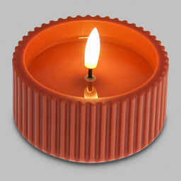 Свеча интерьерная, светодиодная на батарейках д9,7см h5(7)см, свет теплый, с мерцанием, матовый пластик, цвет красный, питание от 2-х батареек АА (в комплект не входят) (Китай)