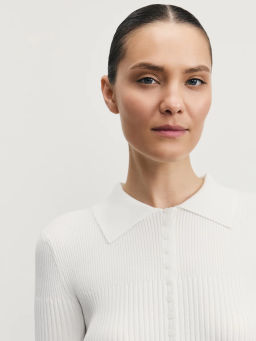 Облегающий джемпер поло из вискозы / Zarina фото 6