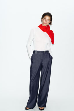 PANTAL?N ANCHO VIVOS CONTRASTE / ?ndigo