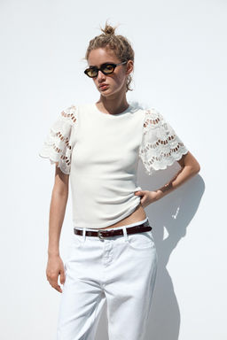 TANK TOP WITH SLEEVE EMBROIDERY - Zara фото 20
