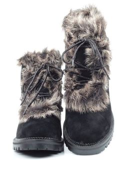 04-AH25-2 BLACK Ботинки зимние женские (натуральная замша, натуральный мех) - Фабричный китай фото 15