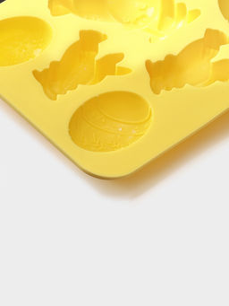 Форма для выпечки Доляна «Пасха», силикон, 7 ячеек, 18.5×14.5×2.5 см, жёлтая