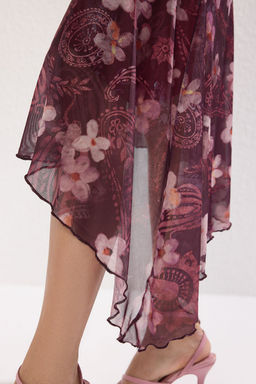 TRENDYOLMILLA Cok Renkli Asimetrik Bodycone/Vucuda Oturan Midi Orme Elbise TWOSS25EL00227 фото 8