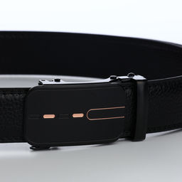 Ремень мужской, 120×3.5 см, пряжка автомат, регулируемая длина, кожа под флотер, чёрный