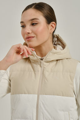 Жилет пуховый Бежевый/Белый
