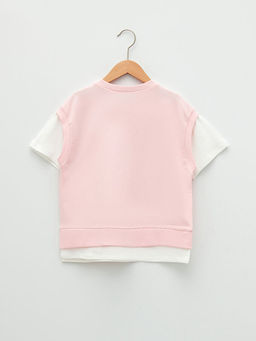 Bisiklet Yaka Emoji Bask?l? K?sa Kollu K?z ?ocuk Sweatshirt - Waikiki фото 2