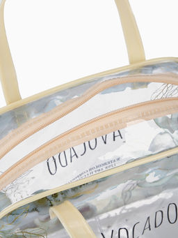 Цена за 2 шт. Косметичка-сумка на молнии для бассейна, с ручками, с принтом, бежевая