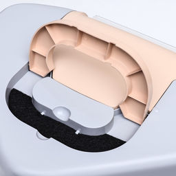 Туалет-домик угловой для кошек закрытый с дверцей 57×46×37 см, бежево-серый