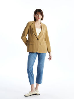 Keten Kar???ml? Kad?n Blazer Ceket