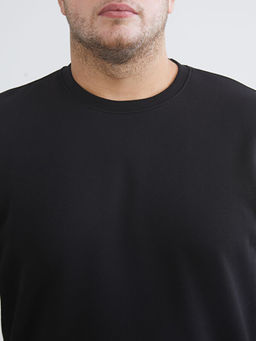 B?y?k Beden Bisiklet Yaka Erkek Sweatshirt