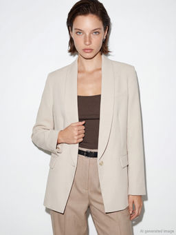 ?al Yaka Krep Kad?n Blazer Ceket