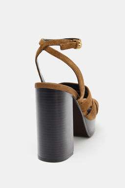 PLATFORM SPLIT SUEDE SANDALS - Zara фото 17