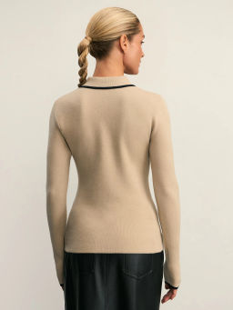 Джемпер-поло с вискозой в составе / Zarina  фото 5