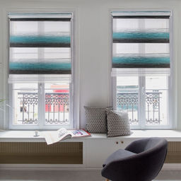 Штора рулонная День-ночь. Волна, 60180 см (с учётом креплений 3,5 см), цвет бирюзовый - Simaland фото 2