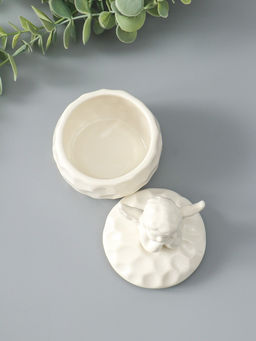 Шкатулка керамика "Ангелочек" белая 8х8х10,5 см