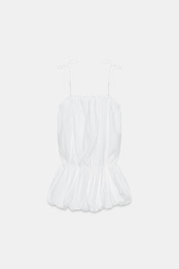 VESTIDO NYLON GLOBO / Blanco - Zara фото 6