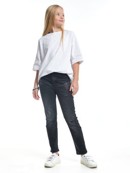 Черные джинсы для девочки 33-1038 черный - Mini maxi фото 6