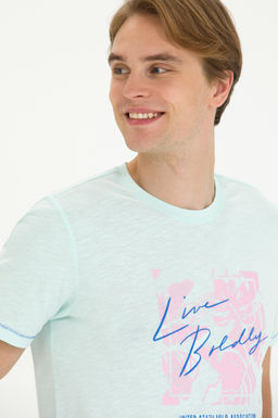 U. S. Polo Assn Мужская футболка водно-зеленого цвета - U.s. polo assn фото 2