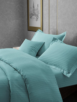 Постельное белье сатин страйп - Лазурный Евро (4 наволочки)