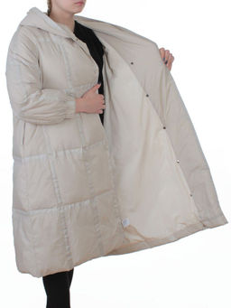 3065 LT. BEIGE Пальто пуховое зимнее женское (утиный пух) - Fashion фото 7