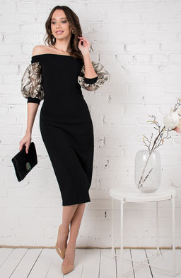 Эффектное платье черный/бронзовый