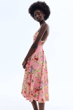 Vestido acampanado en mezcla de lino - H&m фото 2