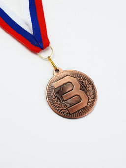 Медаль призовая 203 диам 5 см. 3 место. Цвет бронз. С лентой